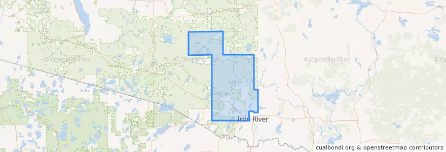 Mapa de ubicacion de Iron River Township.