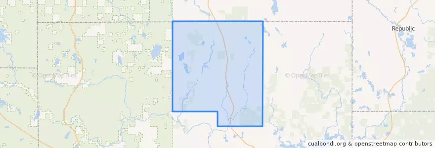 Mapa de ubicacion de Hematite Township.