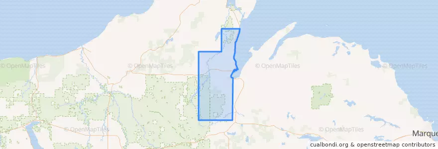 Mapa de ubicacion de Baraga Township.