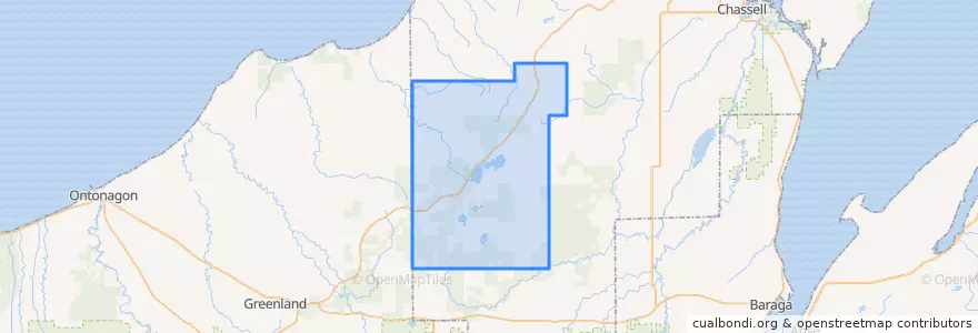 Mapa de ubicacion de Elm River Township.
