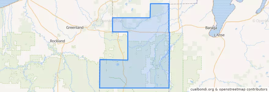Mapa de ubicacion de Laird Township.