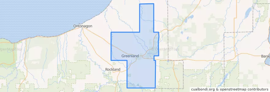 Mapa de ubicacion de Greenland Township.