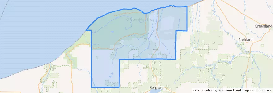 Mapa de ubicacion de Carp Lake Township.