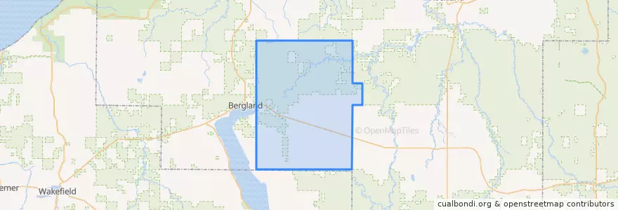 Mapa de ubicacion de Matchwood Township.