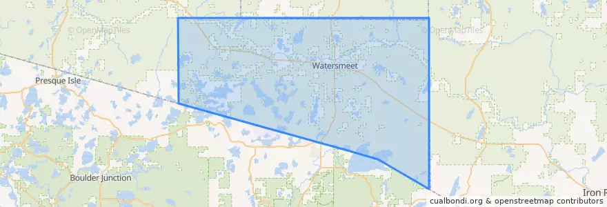 Mapa de ubicacion de Watersmeet Township.