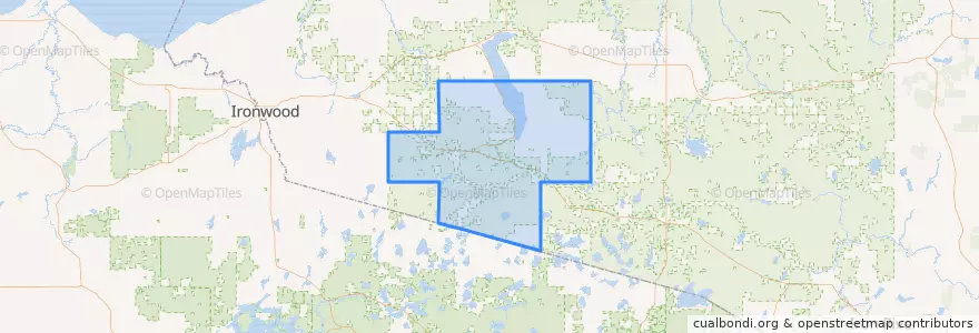 Mapa de ubicacion de Marenisco Township.