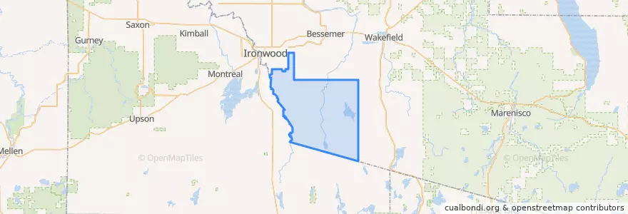 Mapa de ubicacion de Erwin Township.