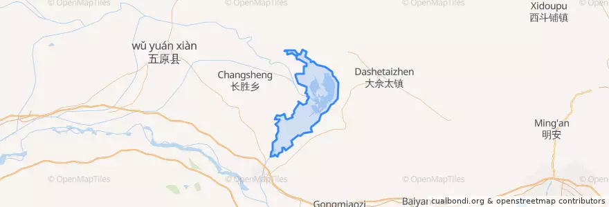 Mapa de ubicacion de 乌梁素海渔场.