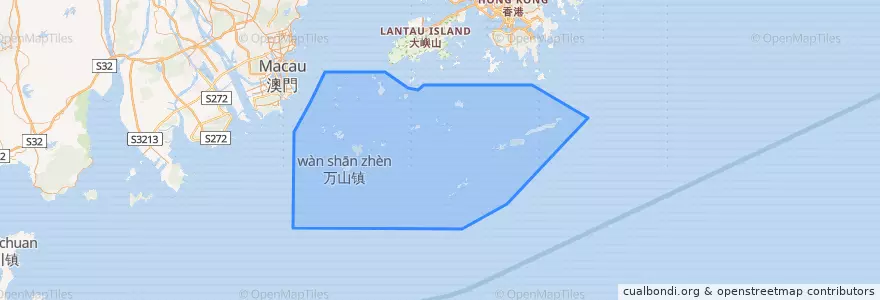 Mapa de ubicacion de 珠海万山海洋开发试验区.