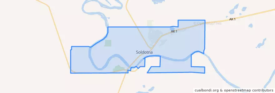 Mapa de ubicacion de Soldotna.