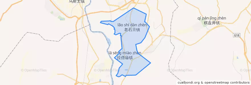 Mapa de ubicacion de 拉僧庙镇.