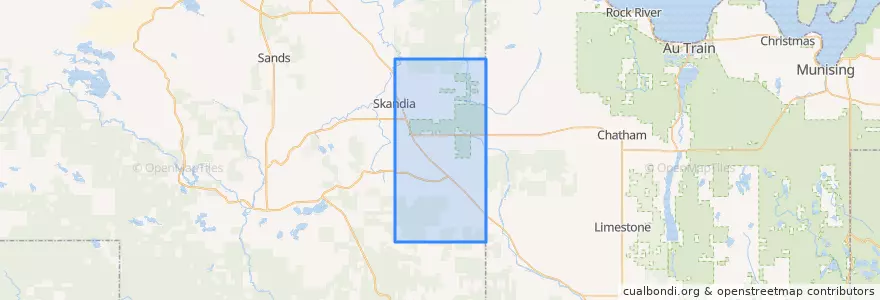 Mapa de ubicacion de Skandia Township.