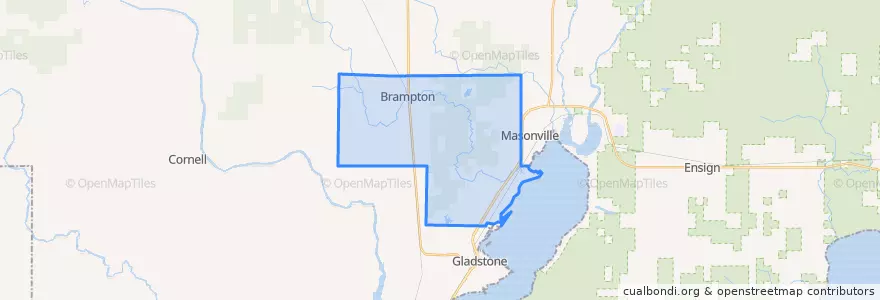 Mapa de ubicacion de Brampton Township.