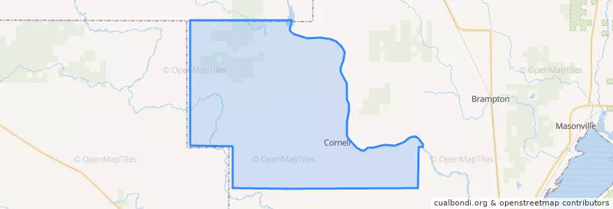 Mapa de ubicacion de Cornell Township.