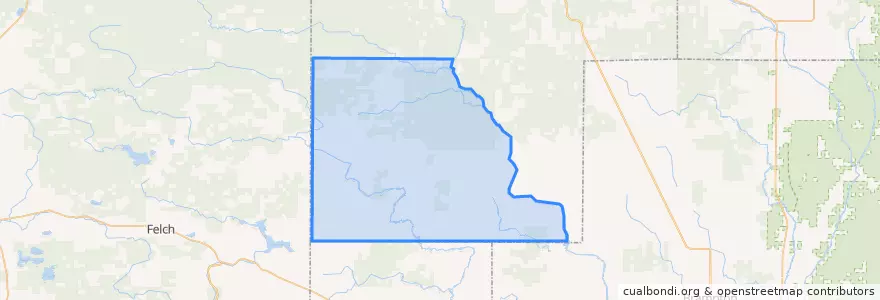Mapa de ubicacion de Wells Township.