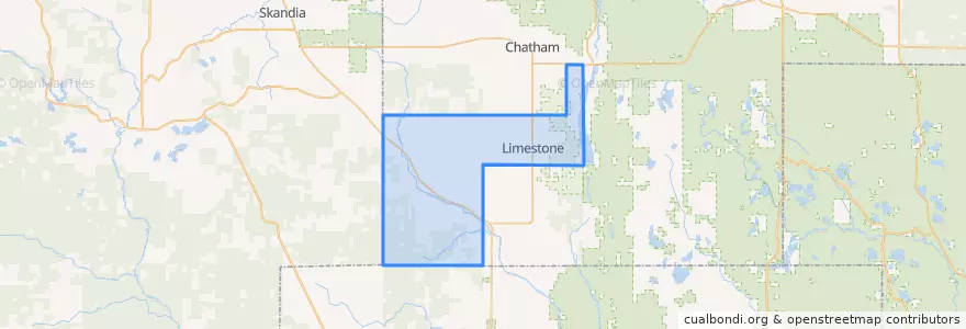 Mapa de ubicacion de Limestone Township.