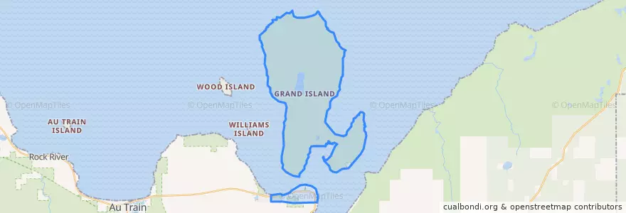 Mapa de ubicacion de Grand Island Township.