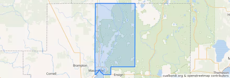 Mapa de ubicacion de Masonville Township.