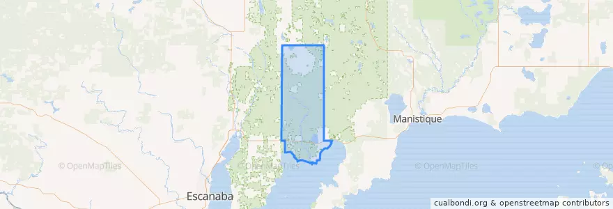 Mapa de ubicacion de Nahma Township.