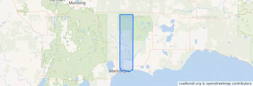 Mapa de ubicacion de Manistique Township.