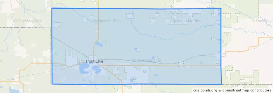 Mapa de ubicacion de Trout Lake Township.