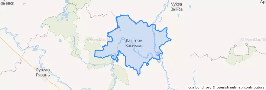 Mapa de ubicacion de Касимовский район.