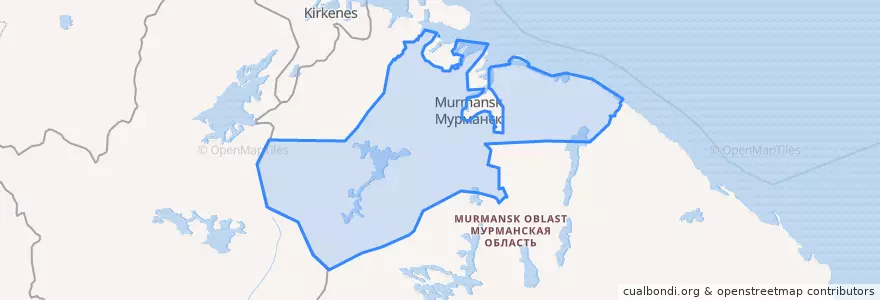 Mapa de ubicacion de Кольский район.