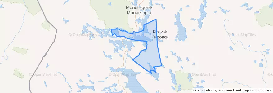 Mapa de ubicacion de городской округ Апатиты.