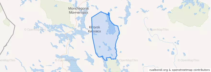 Mapa de ubicacion de городской округ Кировск.