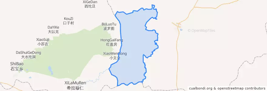 Mapa de ubicacion de 四子王旗大黑河乡.