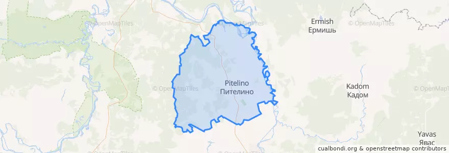 Mapa de ubicacion de Пителинский район.