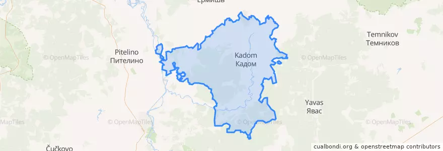 Mapa de ubicacion de Кадомский район.