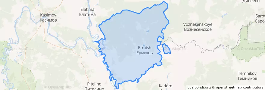 Mapa de ubicacion de Ермишинский район.