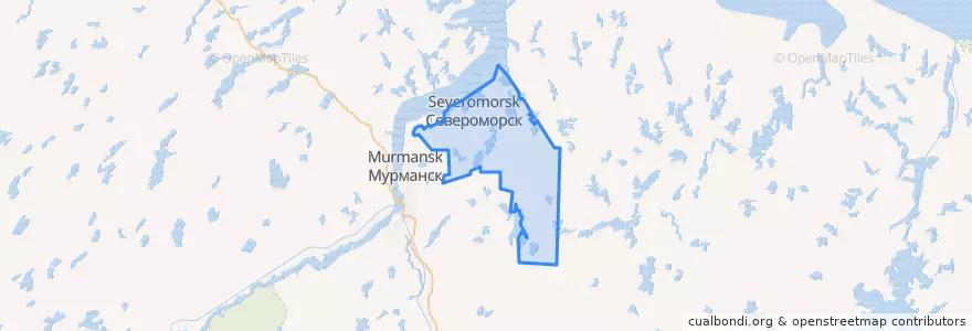 Mapa de ubicacion de ЗАТО Североморск.
