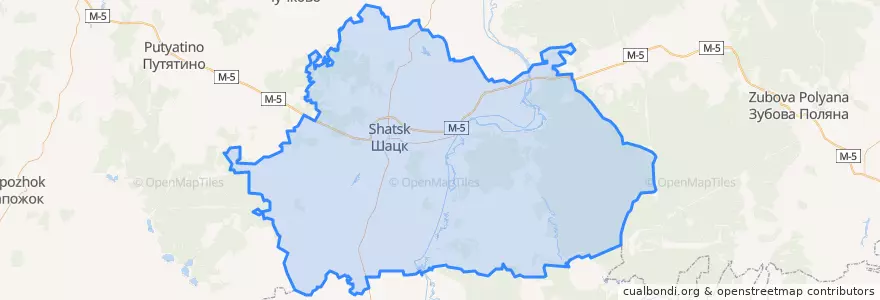Mapa de ubicacion de Шацкий район.