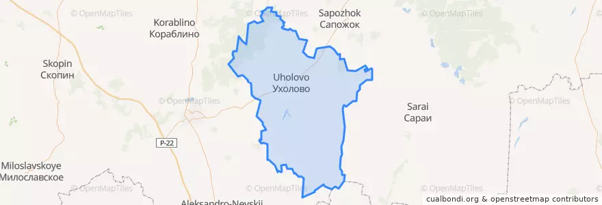 Mapa de ubicacion de Ухоловский район.