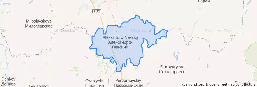 Mapa de ubicacion de Александро-Невский район.