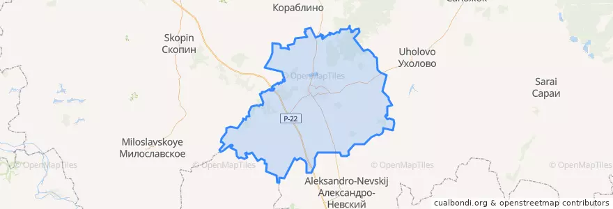 Mapa de ubicacion de Ряжский район.