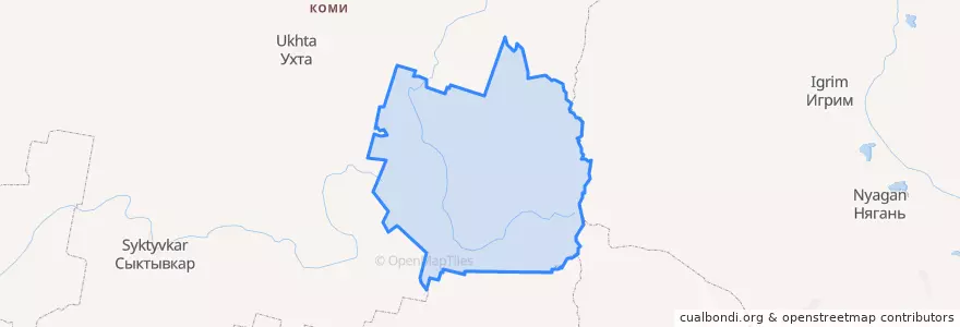 Mapa de ubicacion de Троицко-Печорский район.