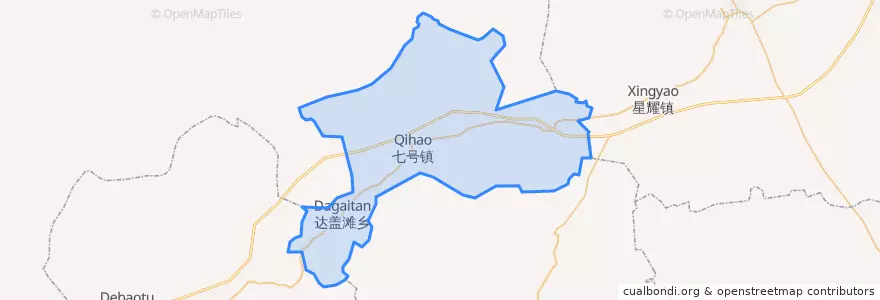 Mapa de ubicacion de 七号镇.
