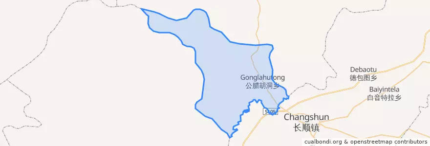 Mapa de ubicacion de 公腊胡洞乡.
