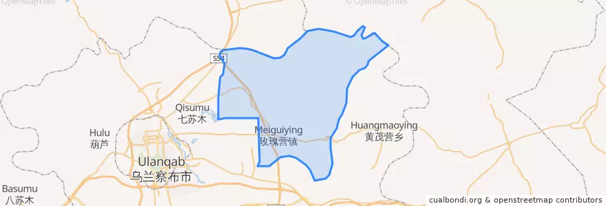 Mapa de ubicacion de 玫瑰营镇.