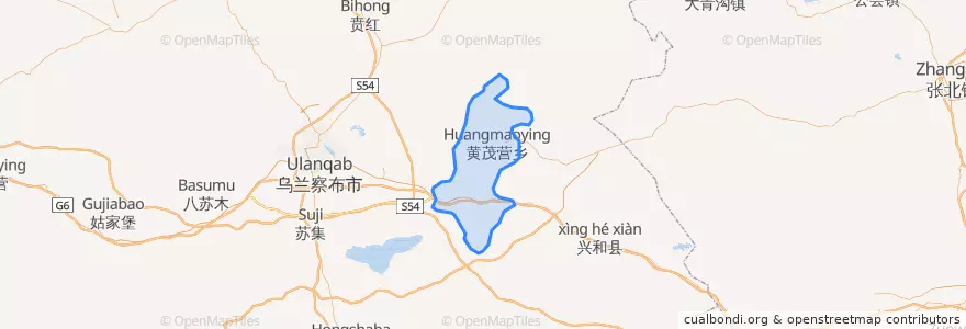 Mapa de ubicacion de 黄茂营乡.