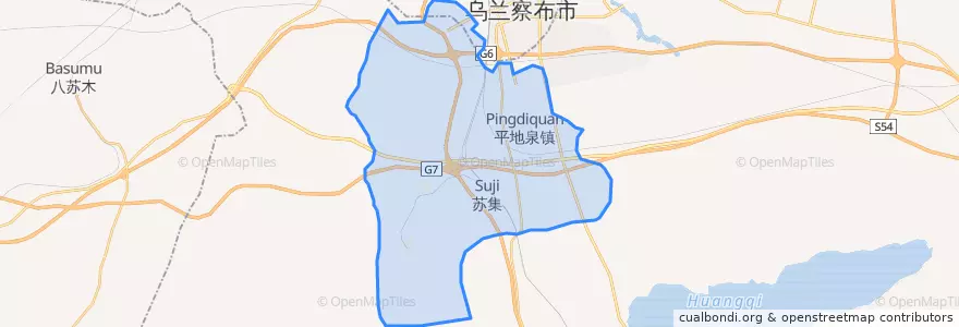 Mapa de ubicacion de 平地泉镇.