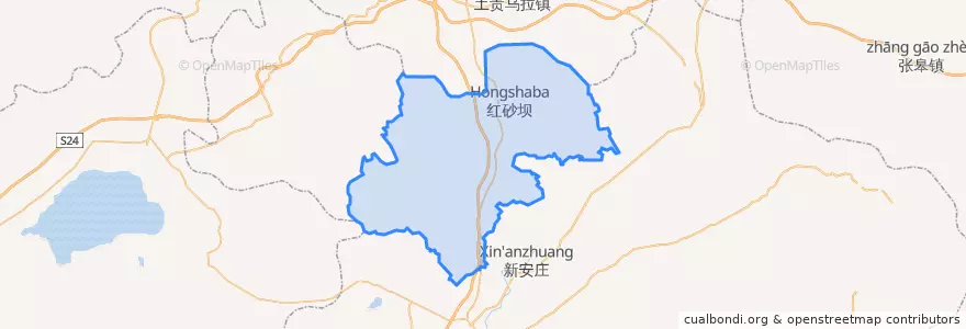 Mapa de ubicacion de 红砂坝镇.