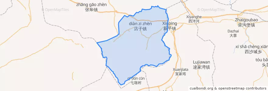 Mapa de ubicacion de 店子镇.