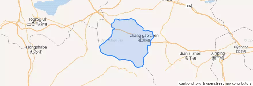 Mapa de ubicacion de 张皋镇.