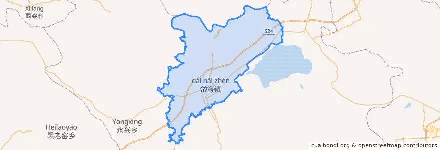 Mapa de ubicacion de 岱海镇.