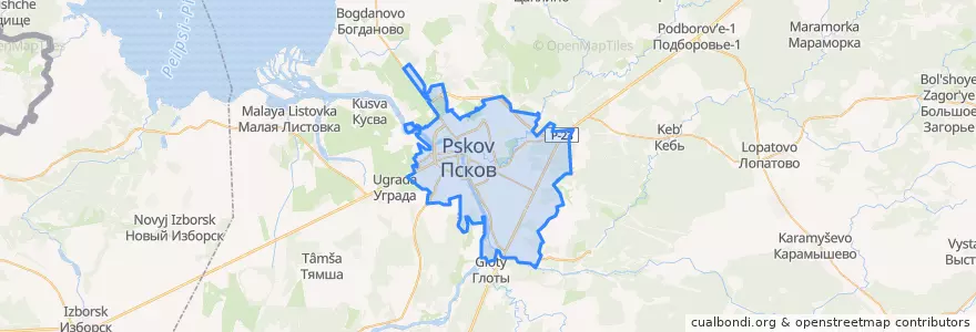 Mapa de ubicacion de городской округ Псков.