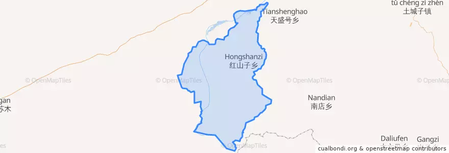 Mapa de ubicacion de 红山子乡.